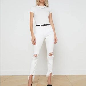 L’AGENCE High Line Blanc Destruct Jeans